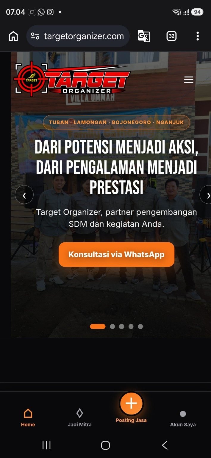 Tampilan website Syifa Karpet
