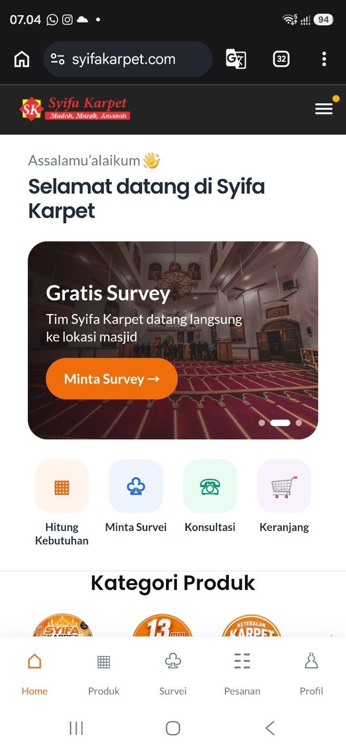 Tampilan Target Organizer